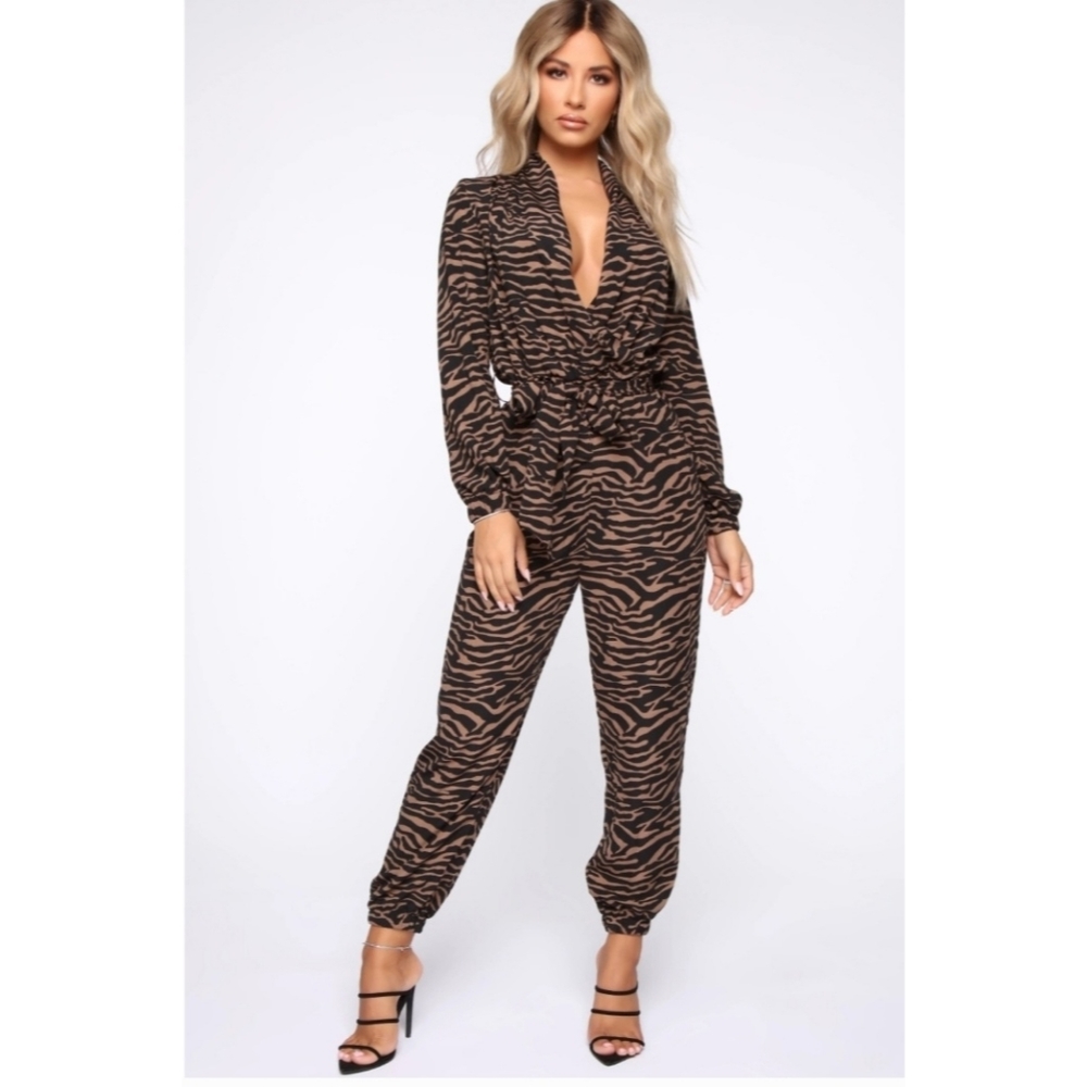 Nude / Black NWT Printed Jumpsuit